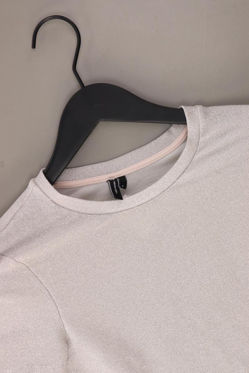 Vero Moda Glitzer Shirt Gr. S Kurzarm mit Glitzer silber aus Polyamid