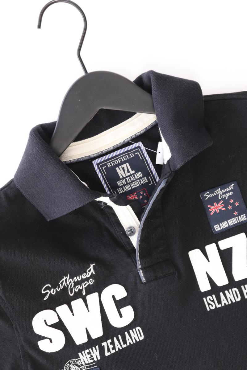 Redfield Poloshirt für Herren Gr. S Kurzarm schwarz aus Baumwolle