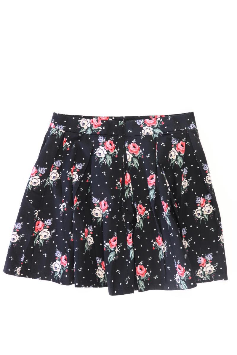H&M Rock Gr. 38 mit Blumenmuster schwarz aus Baumwolle