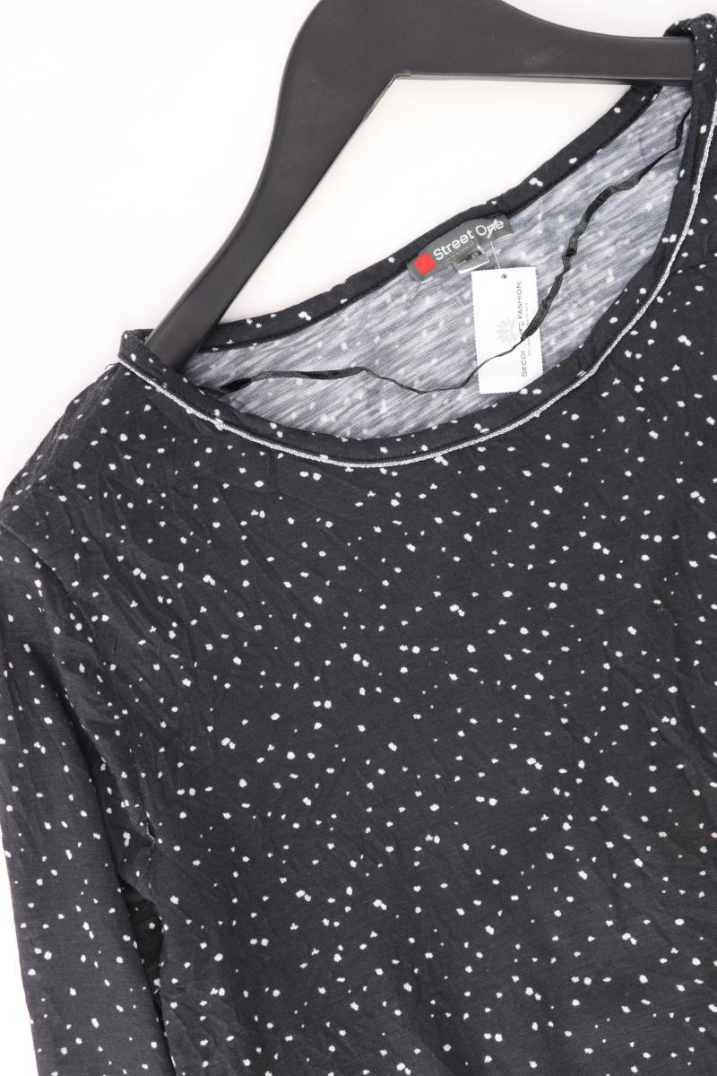 Street One Longsleeve-Shirt Gr. 40 gepunktet Langarm schwarz aus Polyester