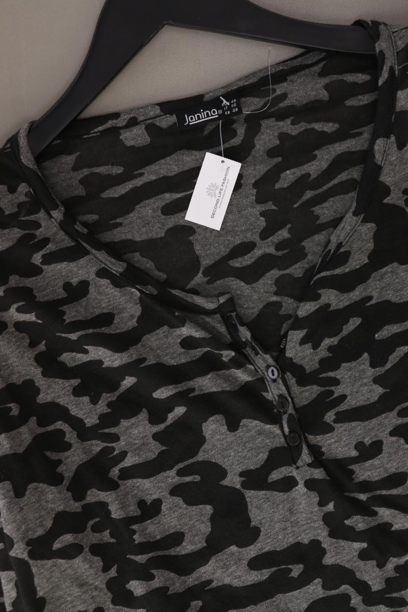 Janina Langarmshirt Gr. 46 camouflage 3/4 Ärmel grau aus Baumwolle