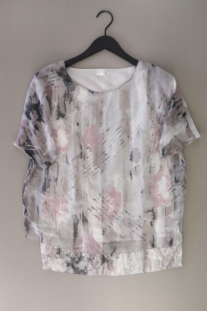 Chiffonbluse Gr. 38 Kurzarm grau aus Polyester