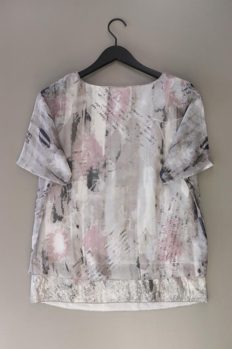 Chiffonbluse Gr. 38 Kurzarm grau aus Polyester