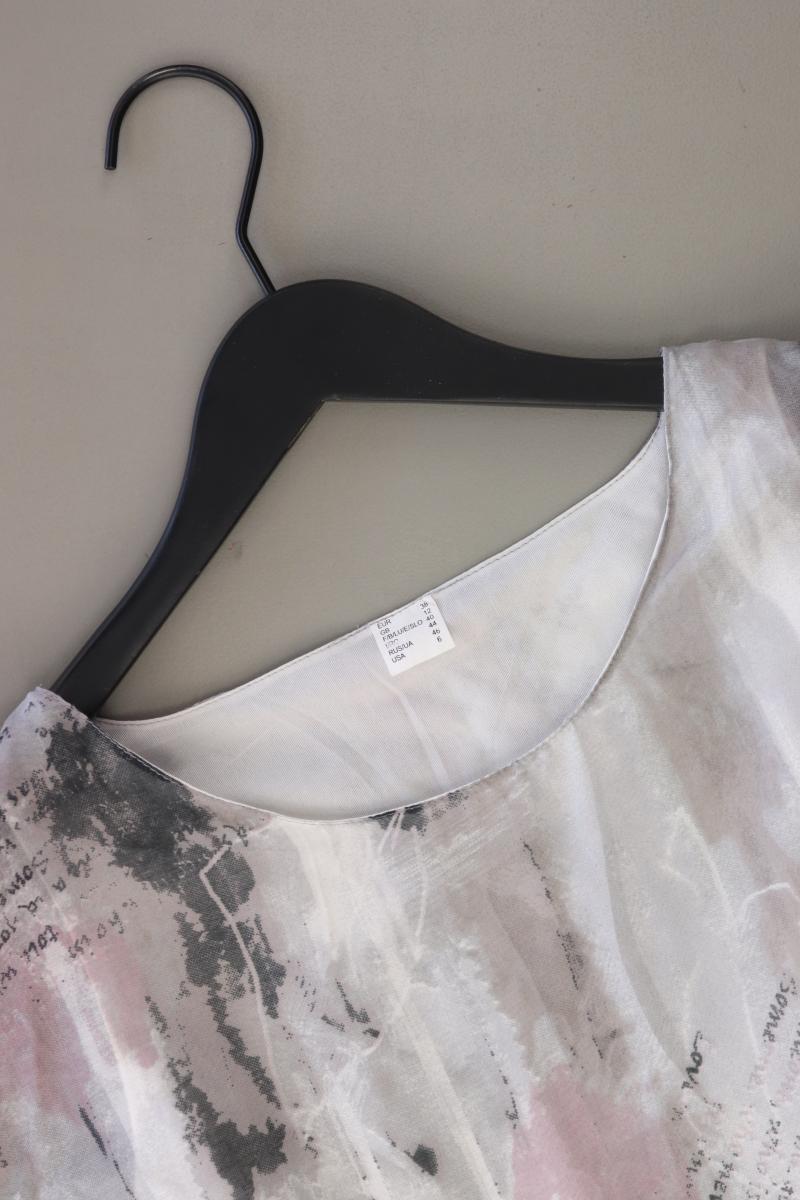 Chiffonbluse Gr. 38 Kurzarm grau aus Polyester