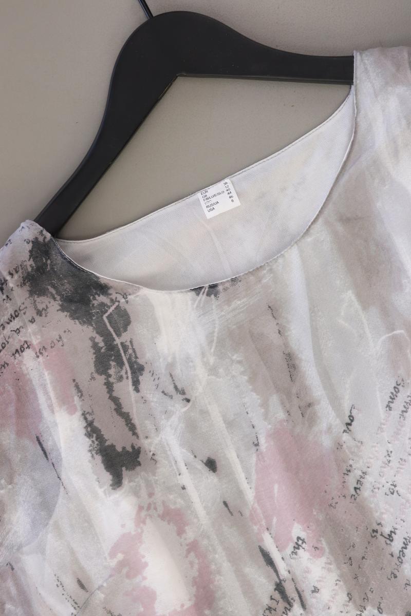 Chiffonbluse Gr. 38 Kurzarm grau aus Polyester