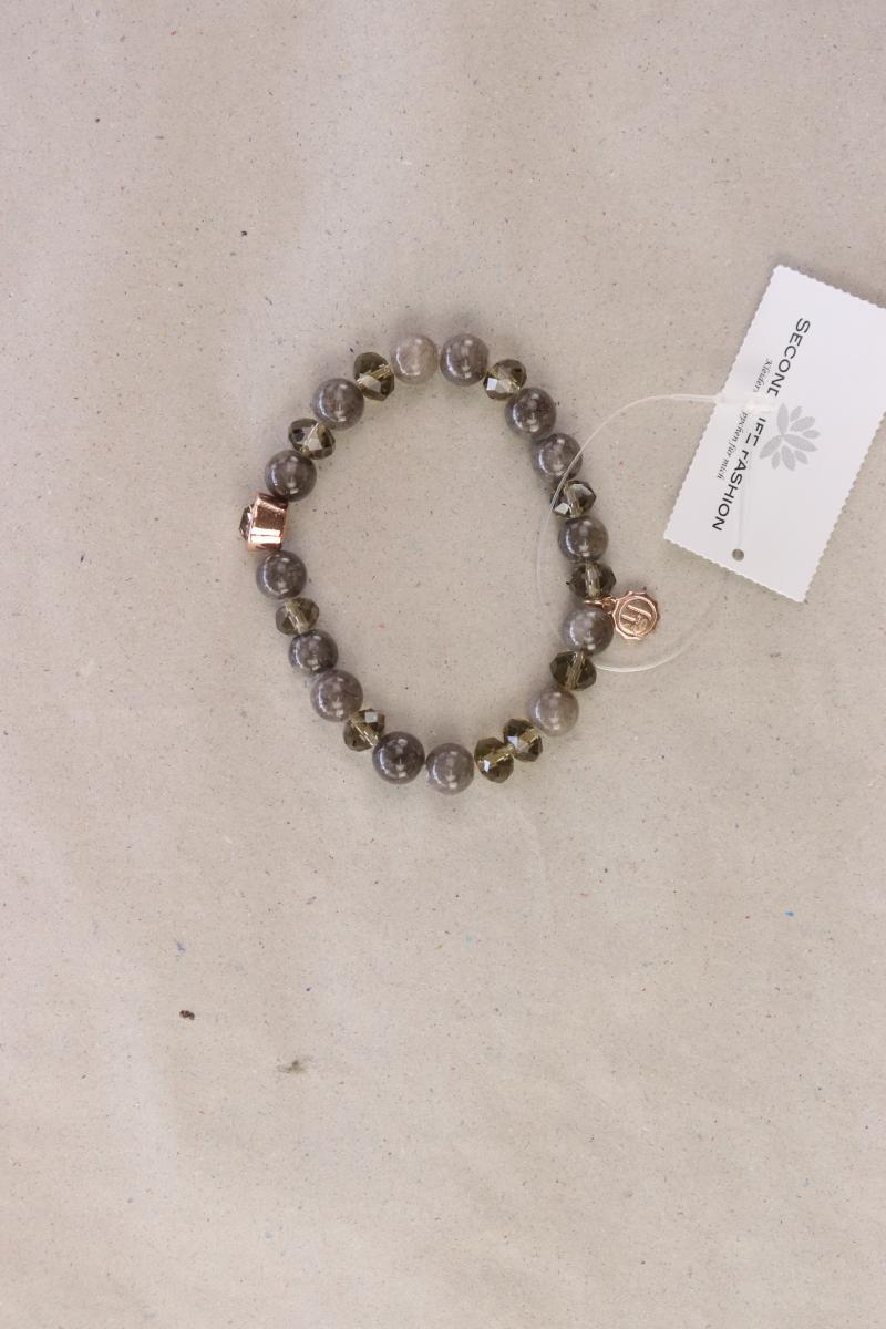 Perlenarmband grau