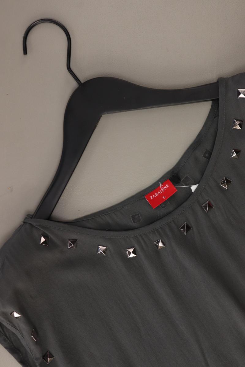 Zabaione Kurzarmbluse Gr. S mit Nieten grau