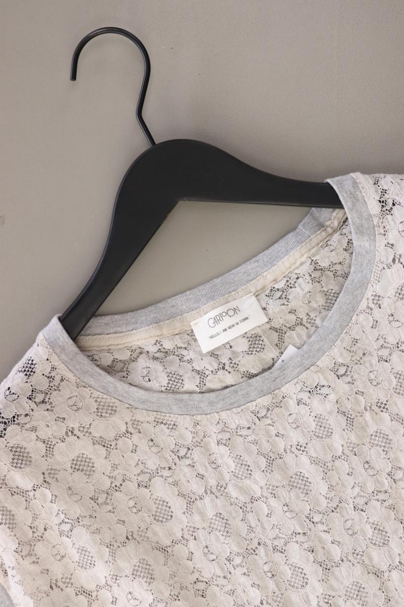 Cartoon Spitzenshirt Gr. M Kurzarm creme