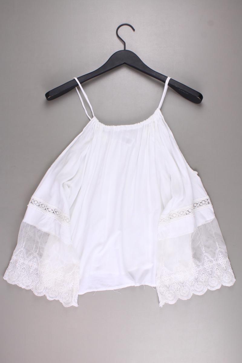 Bluse Gr. M 3/4 Ärmel weiß aus Viskose