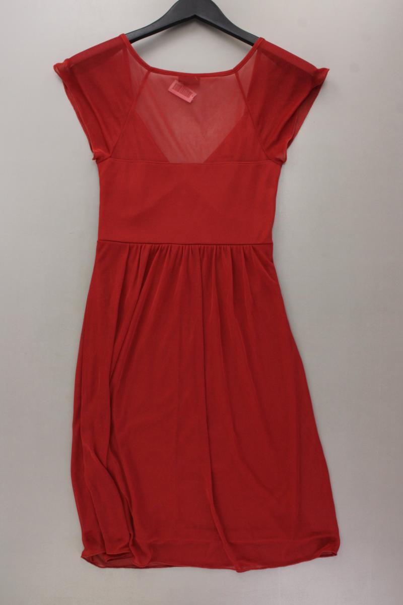 Bodyflirt Kleid Gr. 32/34 Kurzarm rot aus Polyester