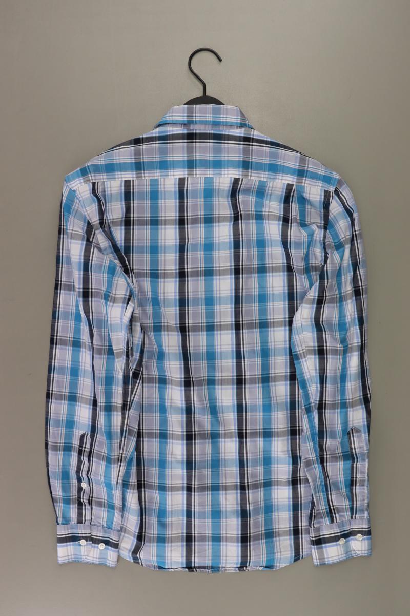 Karohemd für Herren Gr. S kariert Langarm blau aus Baumwolle