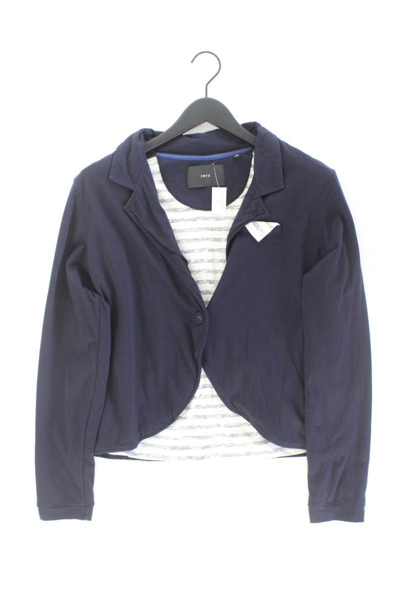 Zero Cardigan Gr. 44 Langarm blau aus Baumwolle