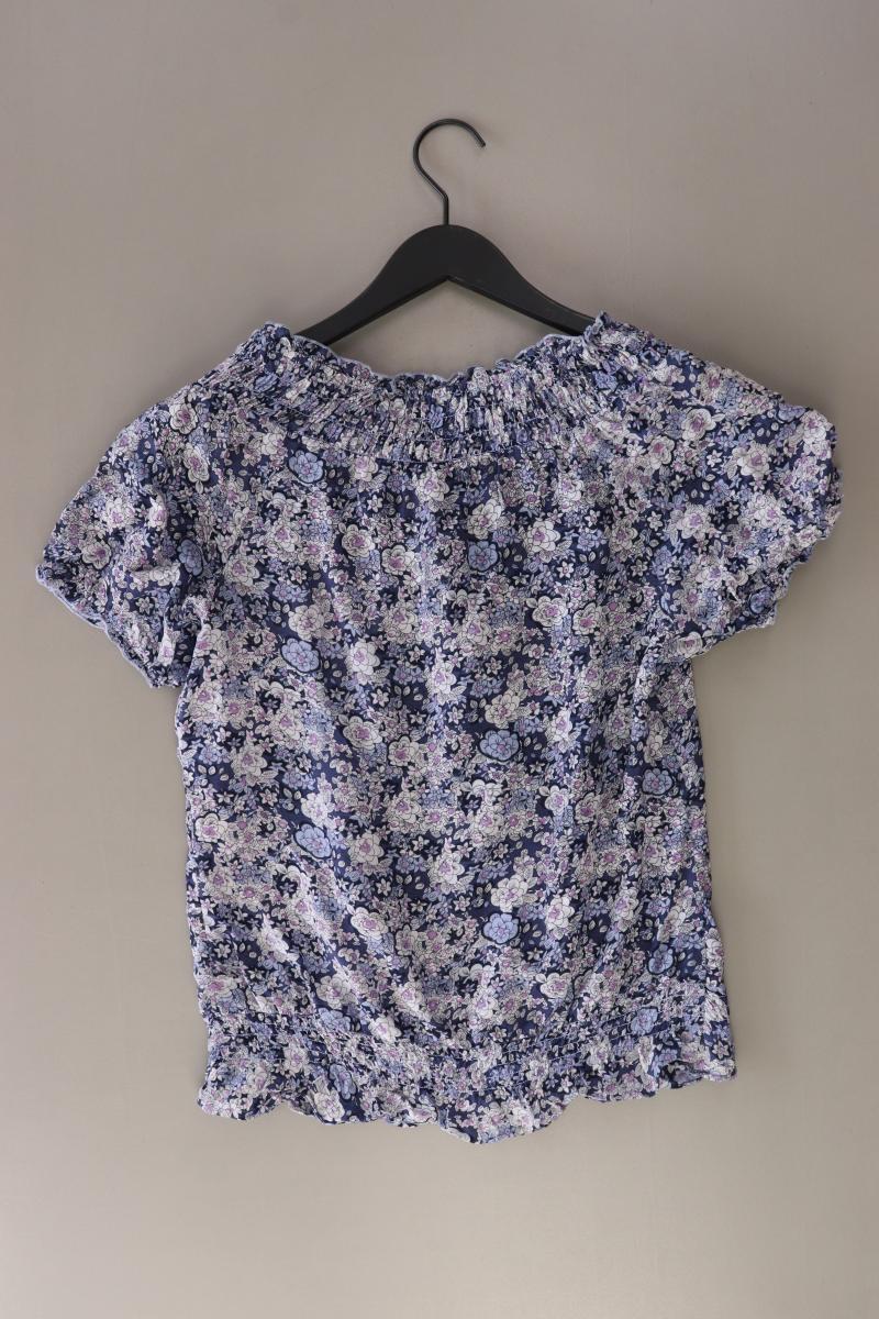 Street One Kurzarmbluse Gr. 38 mit Blumenmuster blau