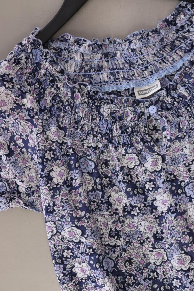 Street One Kurzarmbluse Gr. 38 mit Blumenmuster blau
