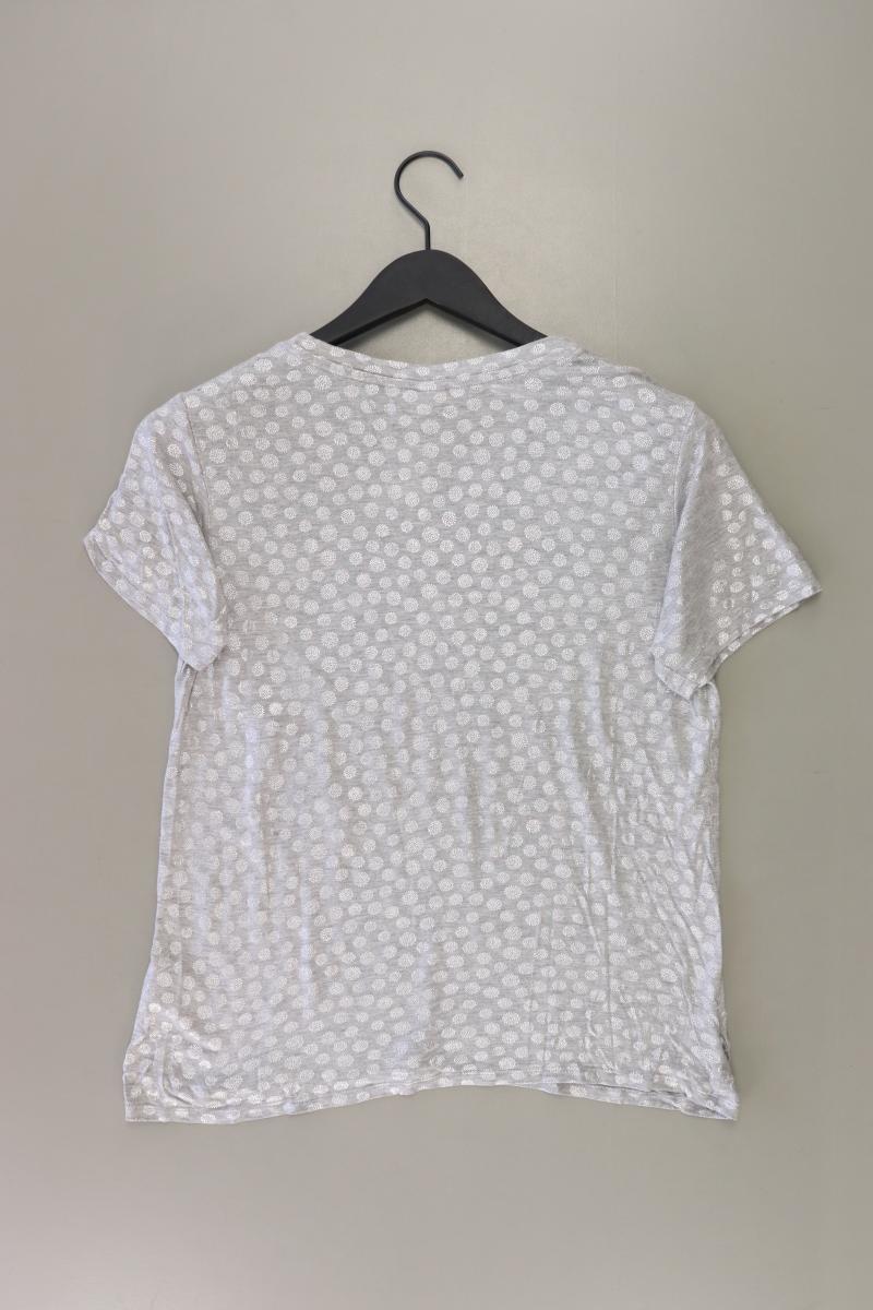 H&M T-Shirt Gr. S gepunktet Kurzarm mit Glitzer grau aus Viskose