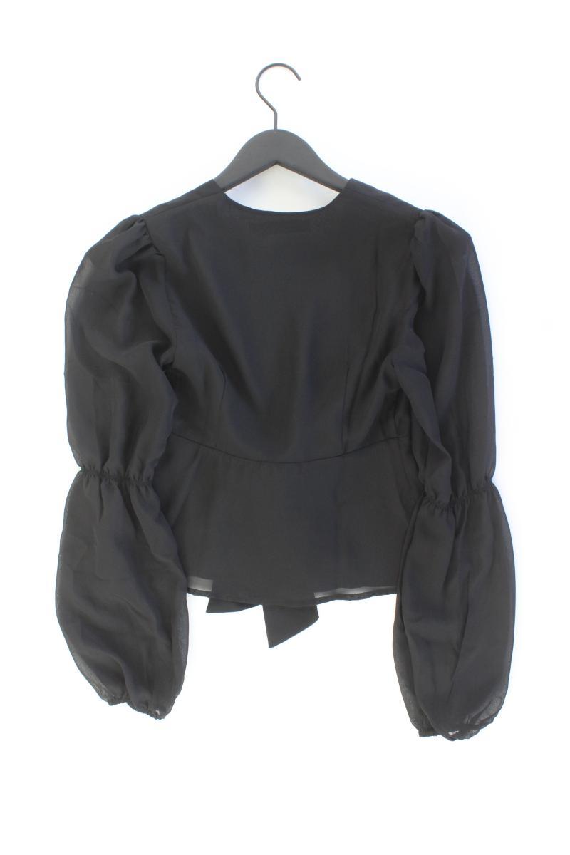 JUSTFAB Chiffonbluse Gr. XS neu mit Etikett Langarm schwarz aus Polyester