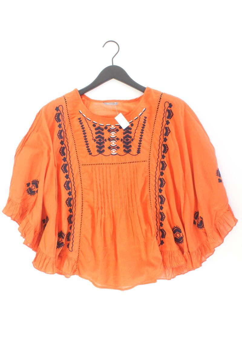 Oversize-Bluse Gr. S/M Weite Ärmel orange aus Baumwolle