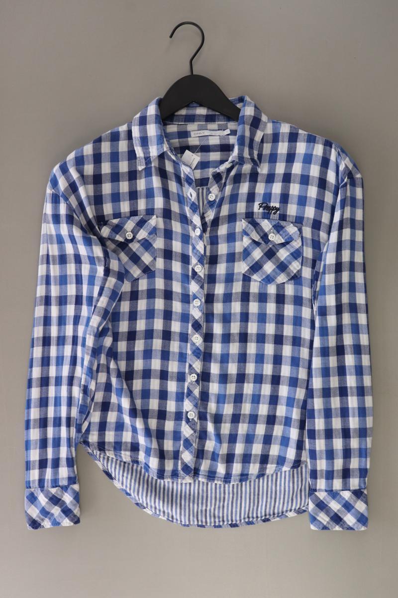 Only Langarmbluse Gr. S kariert blau aus Baumwolle
