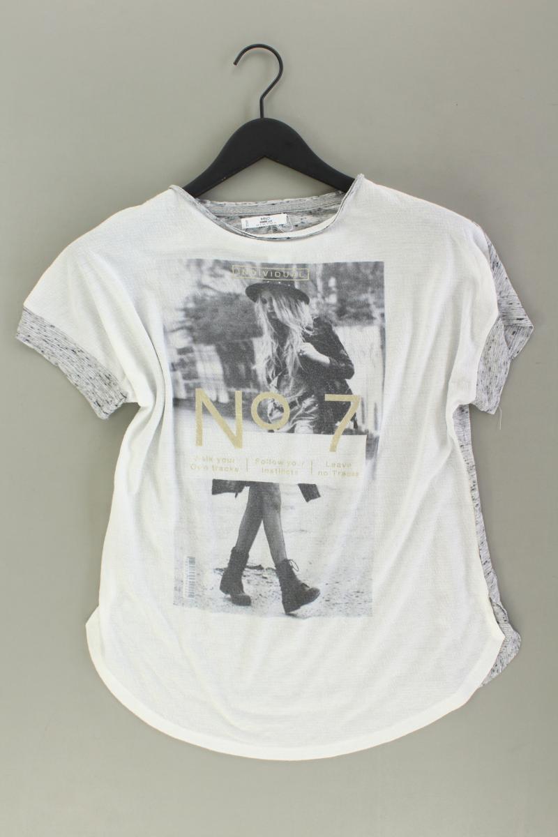 Mango Kurzarmbluse Gr. S grau