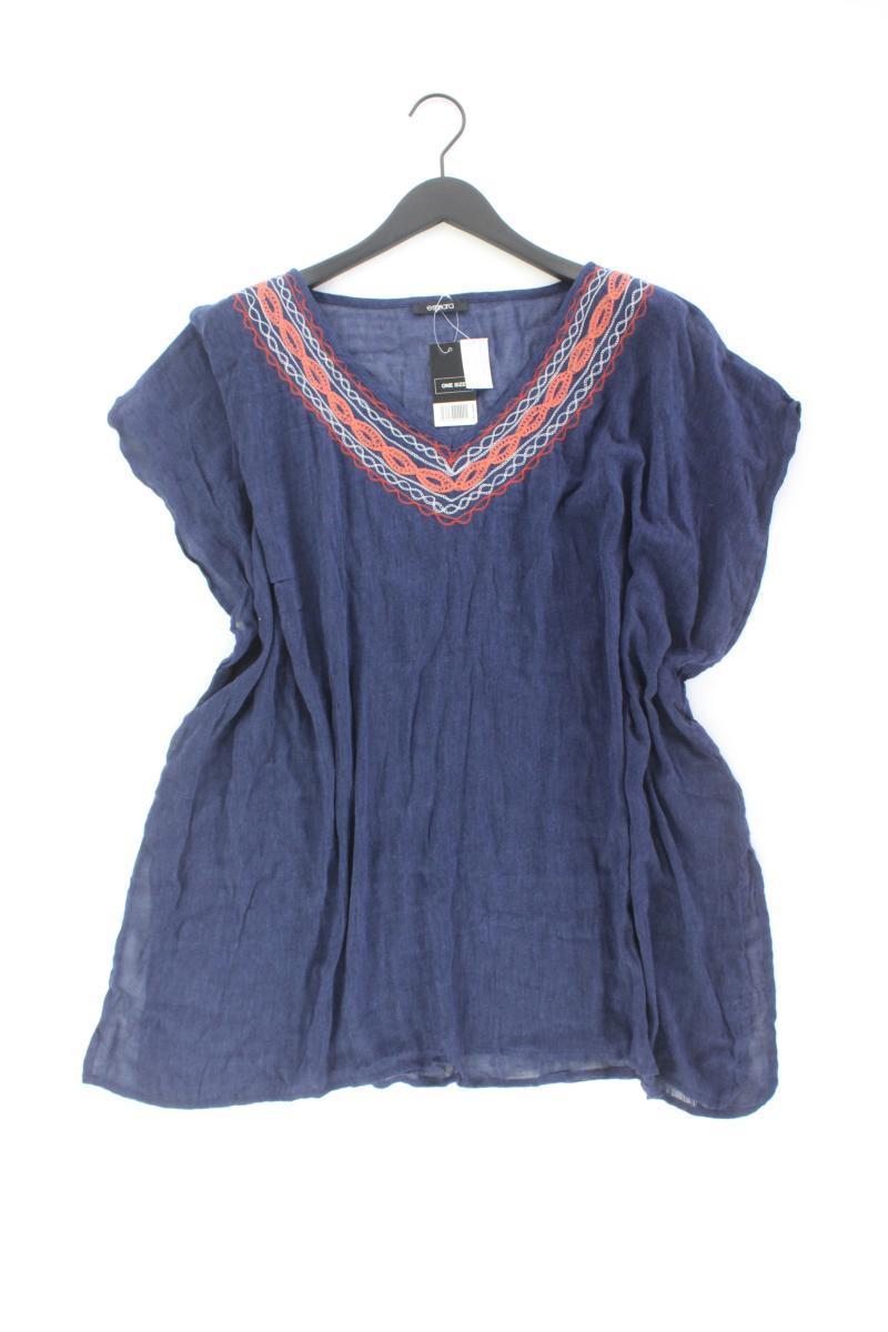 Kurzarmbluse Gr. OneSize neu mit Etikett blau aus Baumwolle