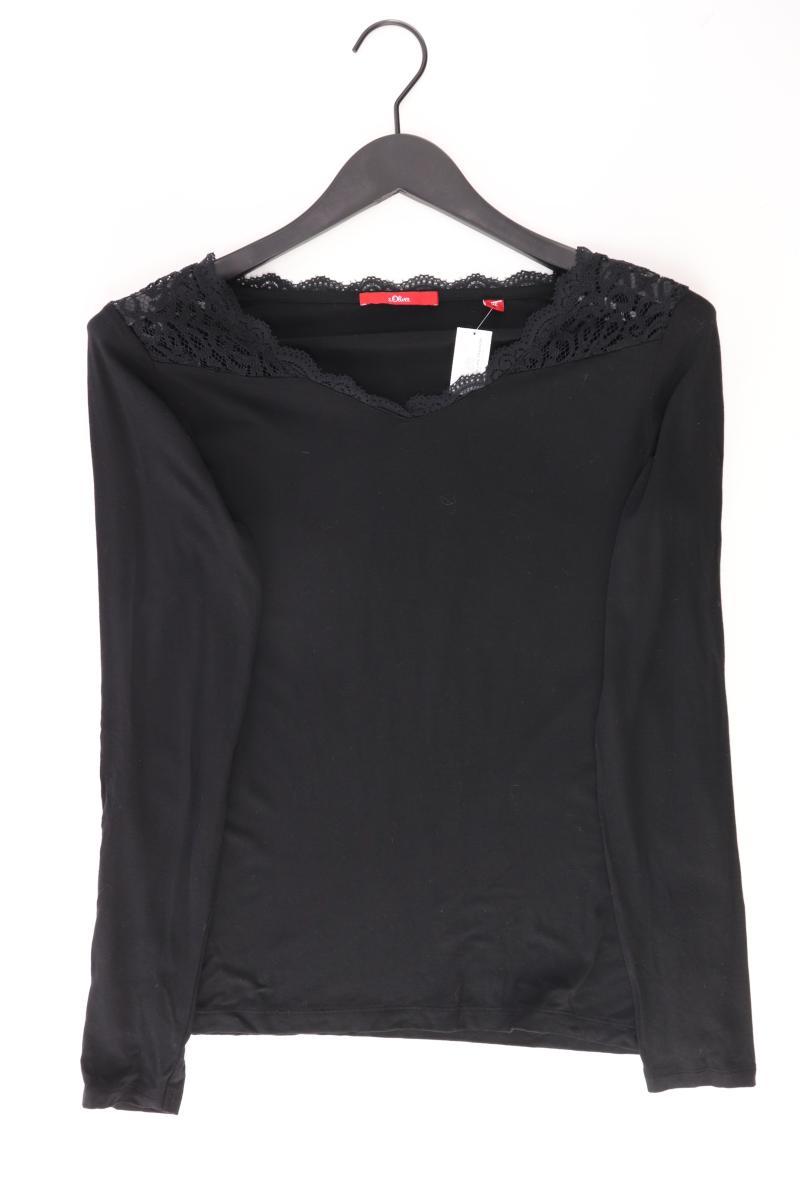 s.Oliver Shirt mit Spitze Gr. 36 Langarm schwarz aus Viskose