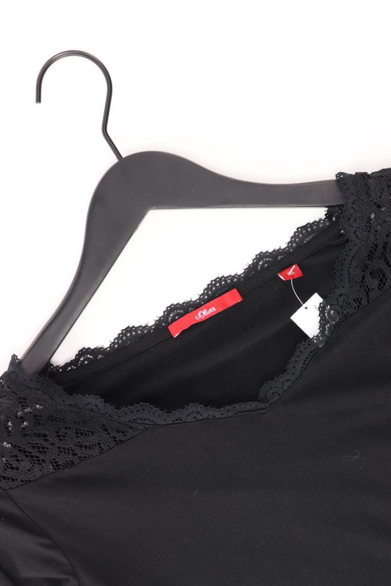 s.Oliver Shirt mit Spitze Gr. 36 Langarm schwarz aus Viskose