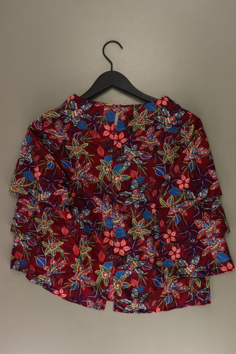 Regular Bluse Gr. 38 mit Blumenmuster 3/4 Ärmel mehrfarbig aus Polyester