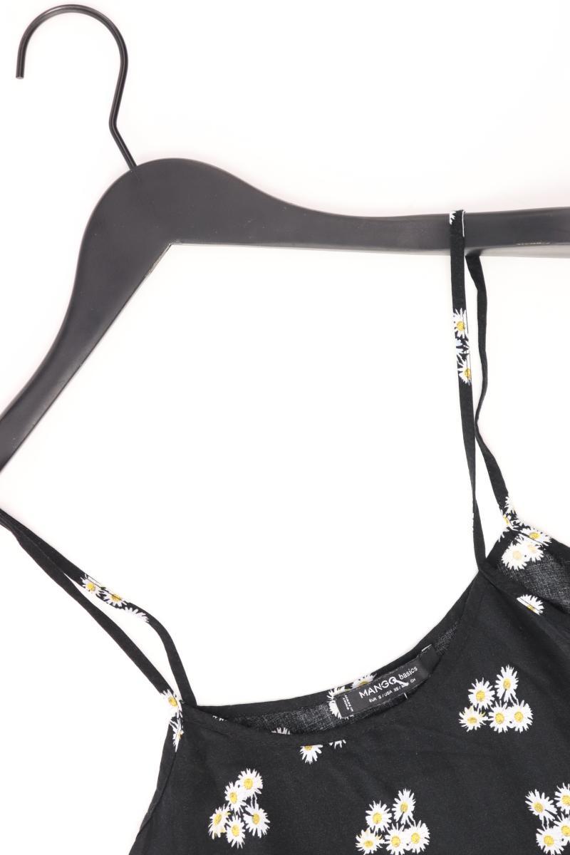 Mango Spaghetti-Top Gr. S mit Blumenmuster schwarz aus Viskose