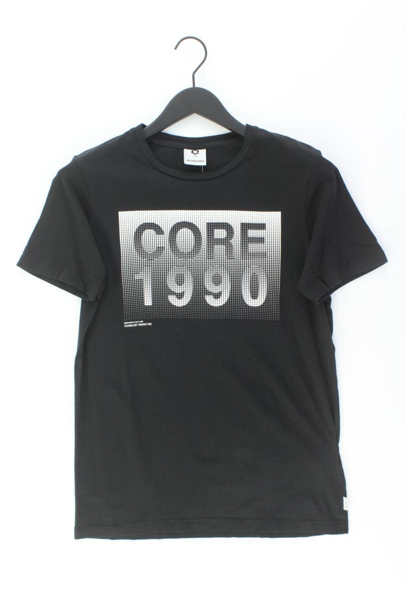 Jack & Jones Printshirt für Herren Gr. S Kurzarm schwarz aus Baumwolle