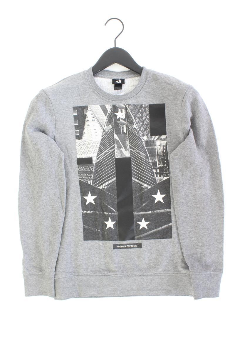 H&M Feinstrickpullover für Herren Gr. S grau aus Baumwolle