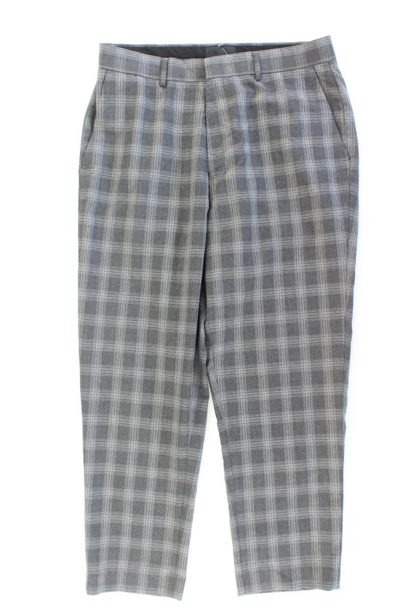 Asos 7/8 Hose für Herren Gr. W32 kariert grau aus Polyester