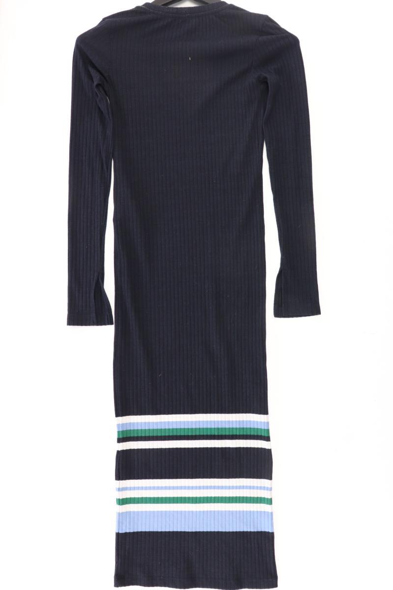 Stradivarius Schlauchkleid Gr. S gestreift Langarm blau aus Polyester