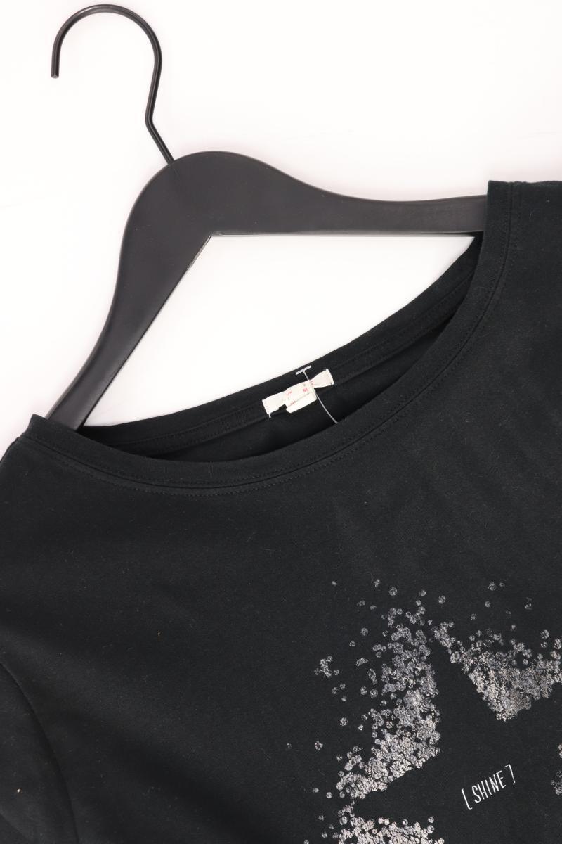 Esprit Classic Shirt Gr. S 3/4 Ärmel mit Pailletten schwarz aus Baumwolle