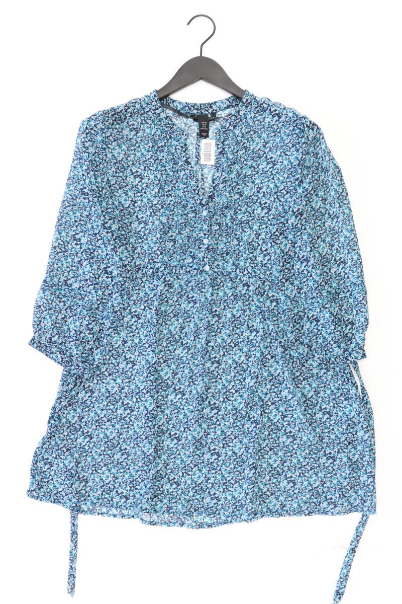 H&M Tunika Gr. 40 mit Blumenmuster türkis aus Polyester