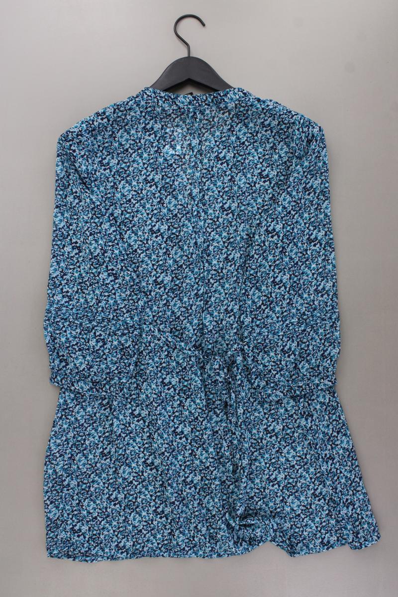 H&M Tunika Gr. 40 mit Blumenmuster 3/4 Ärmel blau aus Polyester