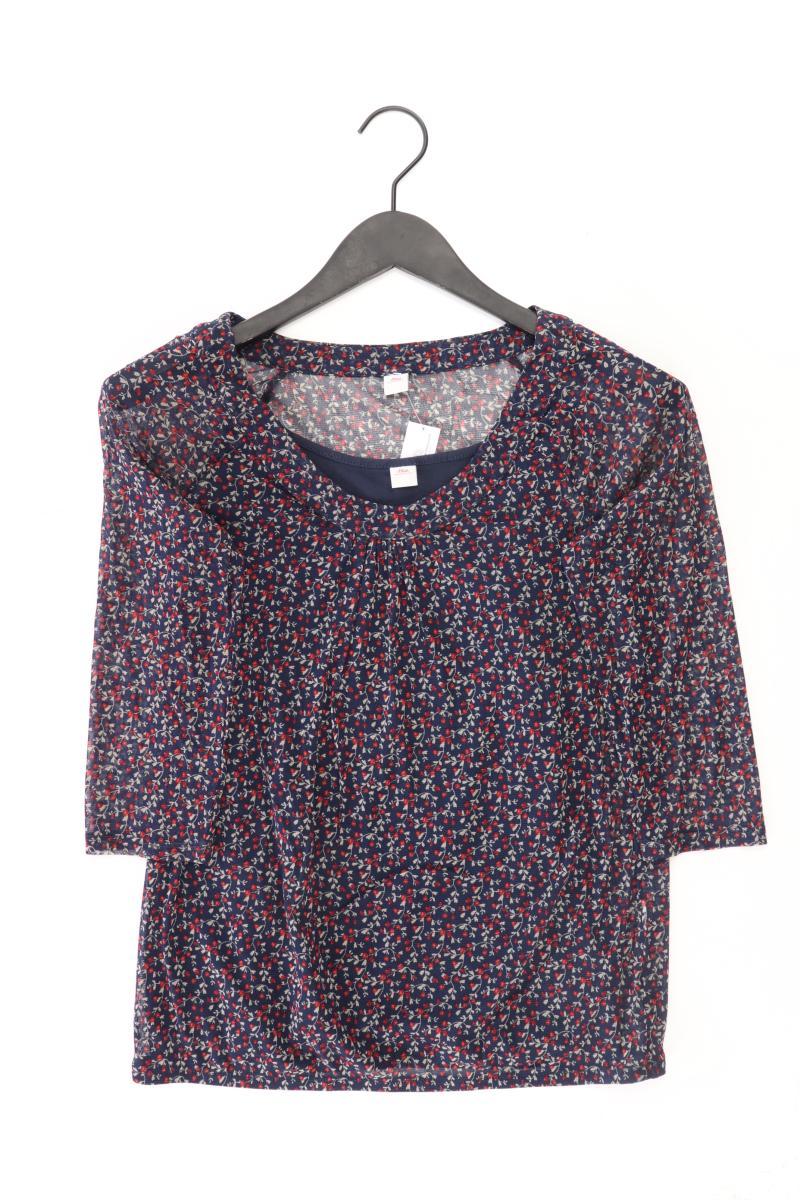 s.Oliver Bluse Gr. 36 mit Blumenmuster 3/4 Ärmel blau