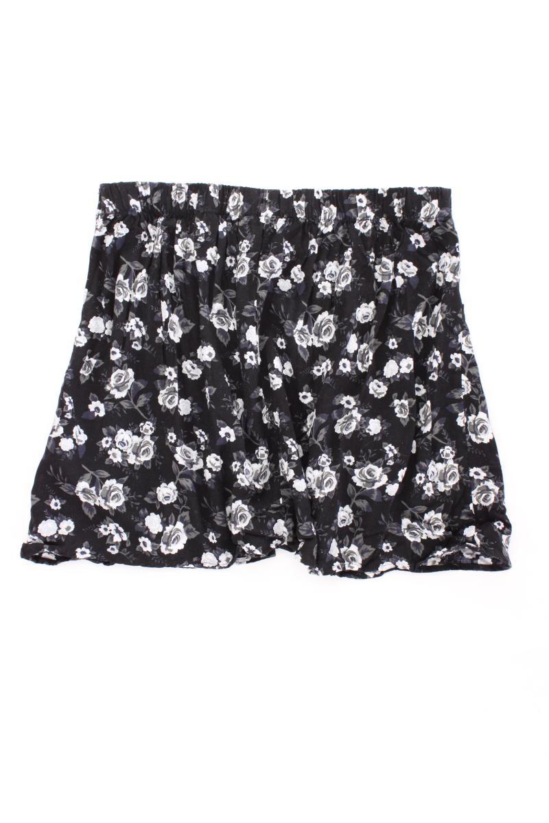 H&M Divided Minirock Gr. 38 mit Blumenmuster schwarz aus Viskose
