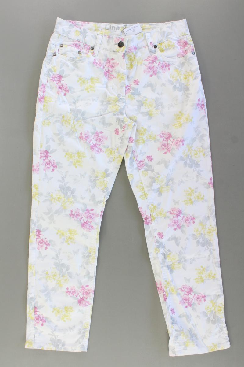 Gina Benotti Hose Gr. 38 mit Blumenmuster mehrfarbig