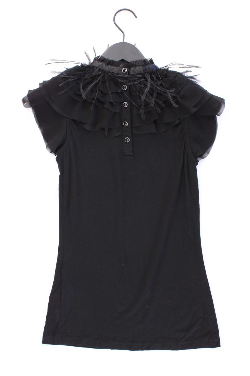 Vila Shirt mit Federkragen Gr. XS Kurzarm schwarz aus Viskose