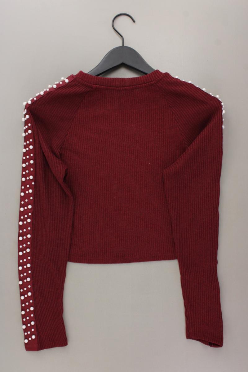 H&M Divided Crop Shirt Gr. S Langarm rot aus Polyester