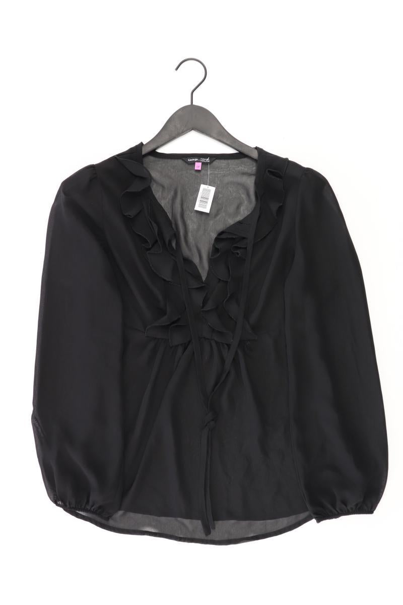 Rüschenbluse Gr. S Langarm schwarz aus Polyester