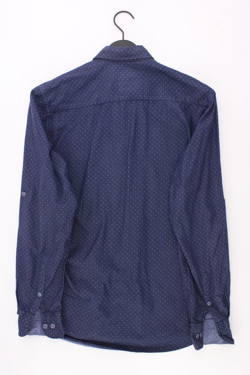 Lerros Langarmhemd für Herren Gr. M blau aus Baumwolle