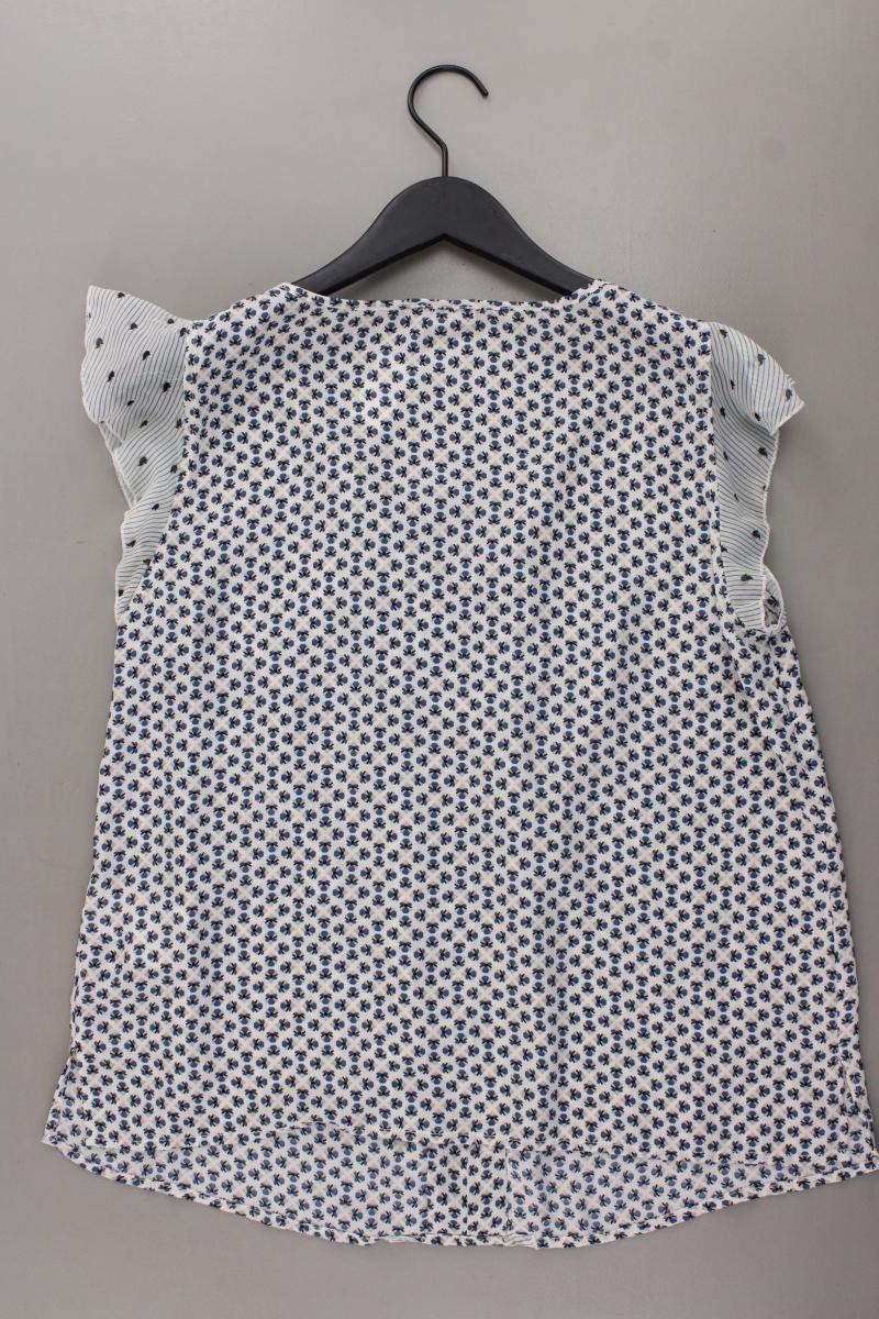 Oltre Rüschenbluse Gr. 40 mit Blumenmuster Kurzarm mehrfarbig aus Polyester