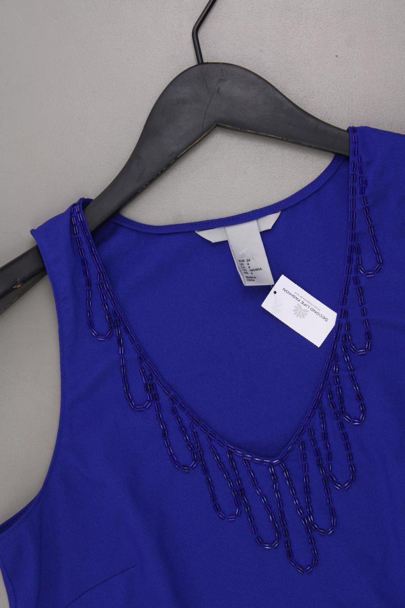 H&M ärmellose Bluse Gr. 34 blau aus Polyester