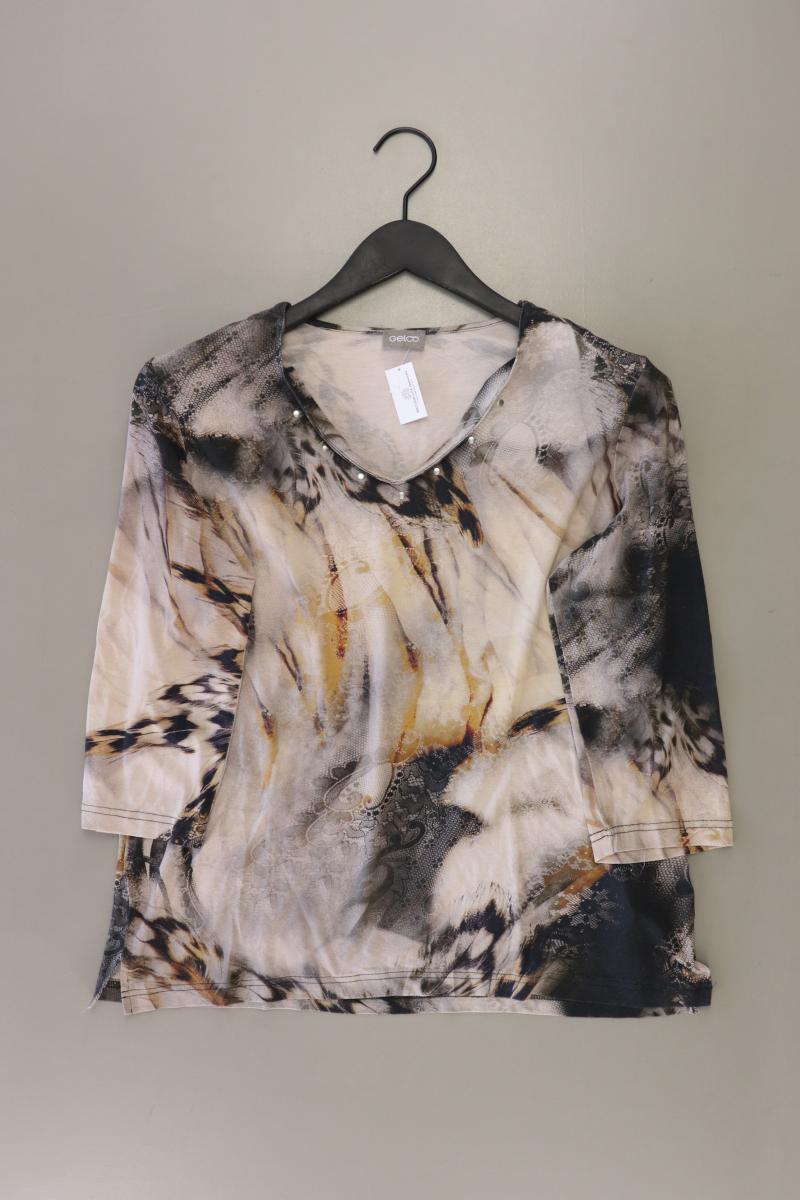 Gelco Printshirt Gr. 44 3/4 Ärmel braun aus Viskose