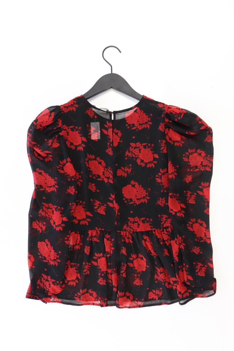 Zara Langarmbluse Gr. S mit Blumenmuster schwarz aus Polyester