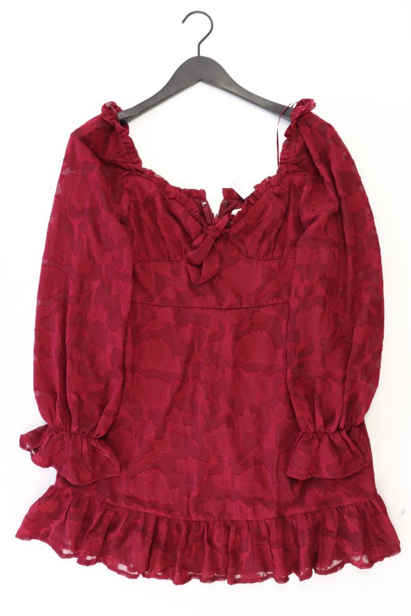 Langarmkleid Gr. UK 12 (M) rot aus Polyester