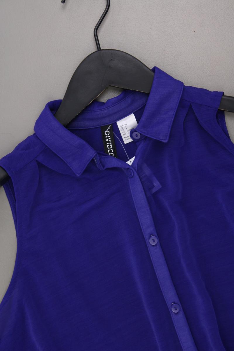 H&M ärmellose Bluse Gr. 34 blau aus Polyester