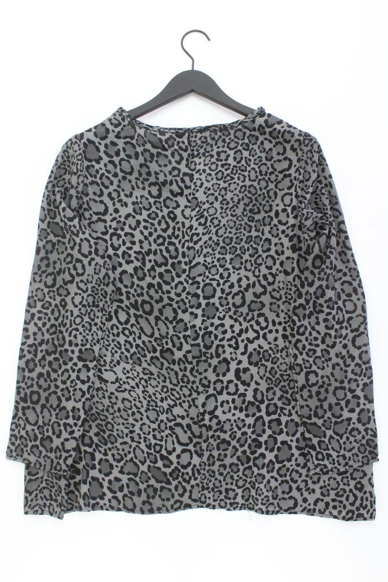 Langarmbluse Gr. 46 mit Tierdruck grau aus Polyester