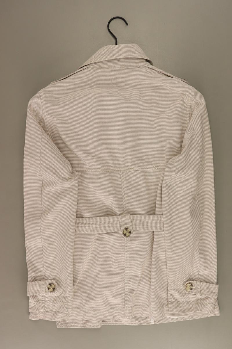 Regular Jacke Gr. 38 gestreift mit Gürtel braun aus Baumwolle